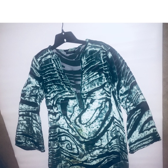 GUCCI Tom Ford HAUTE COUTURE SILK Dress Vintage SS96 Teal Zebra Runway SIZE 6 - Picture 9 of 12